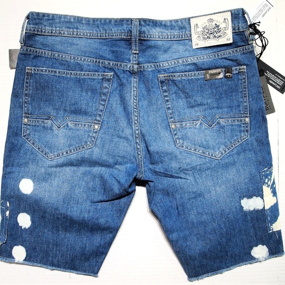 Buffalo David Bitton men's denim short riped patch - Picture 5 of 8